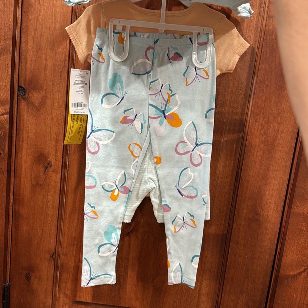 Carter's Kids Pajamas - Multicolor Butterfly Print - Picture 2 of 7